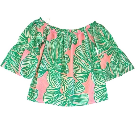 Lilly Pulitzer Nevie Top Off Shoulder Bell Sleeve Summer Blouse, Size XS, NWT - Picture 3 of 10